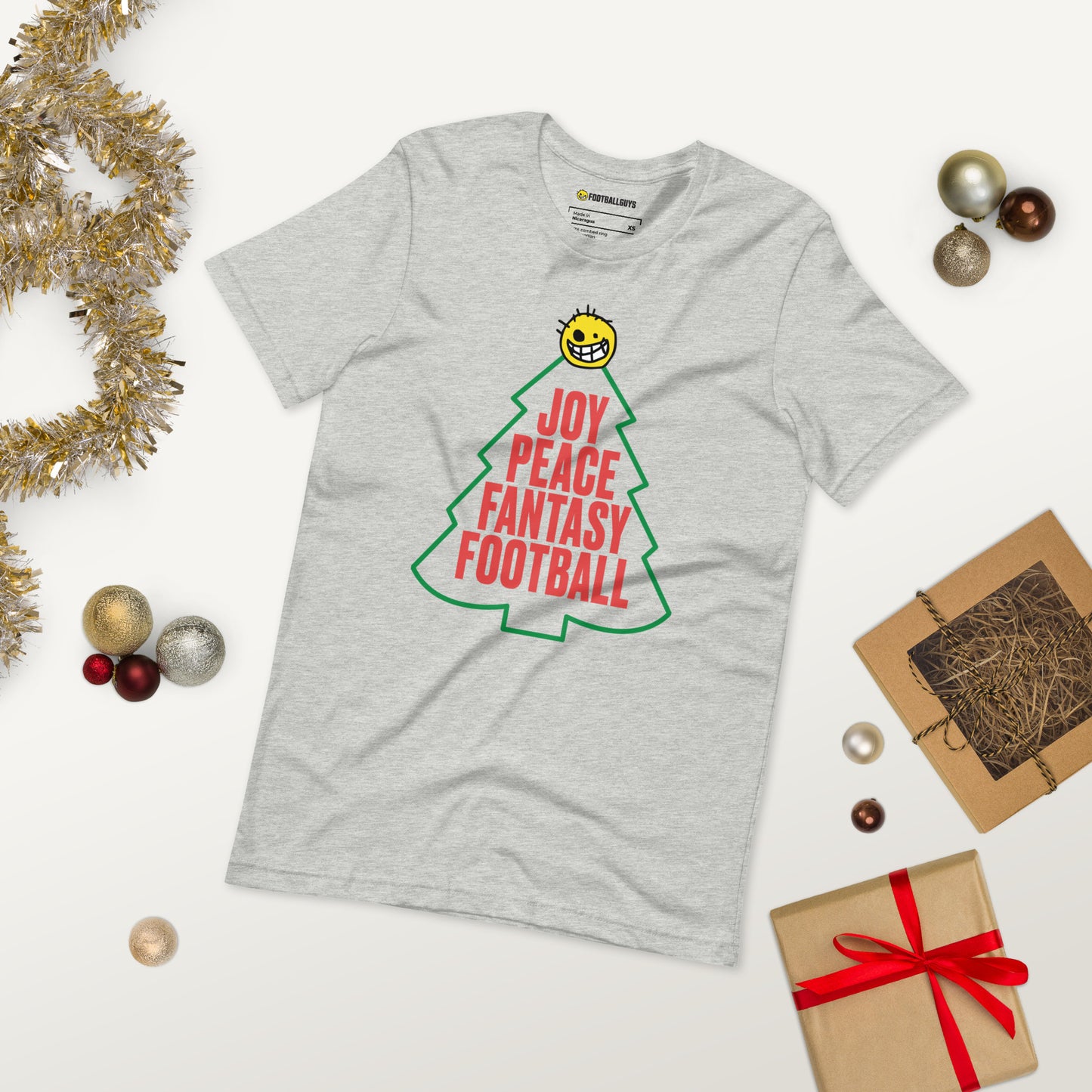 Joy, Peace, Fantasy Football Christmas T-Shirt
