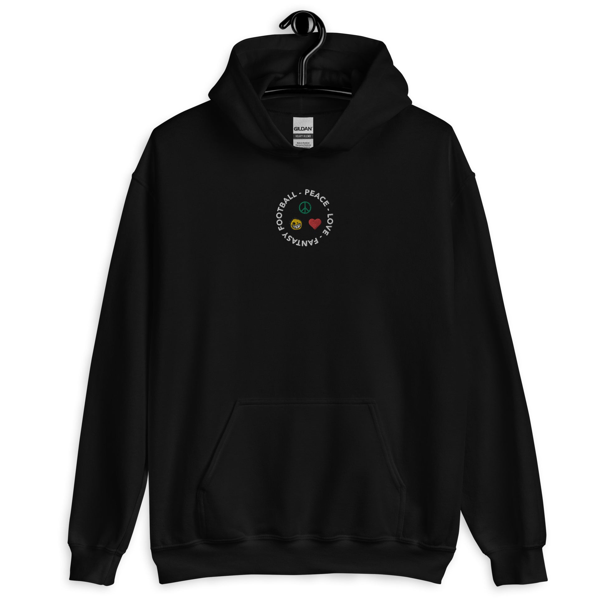 Peace, Love, Fantasy Football Embroidered Hoodie