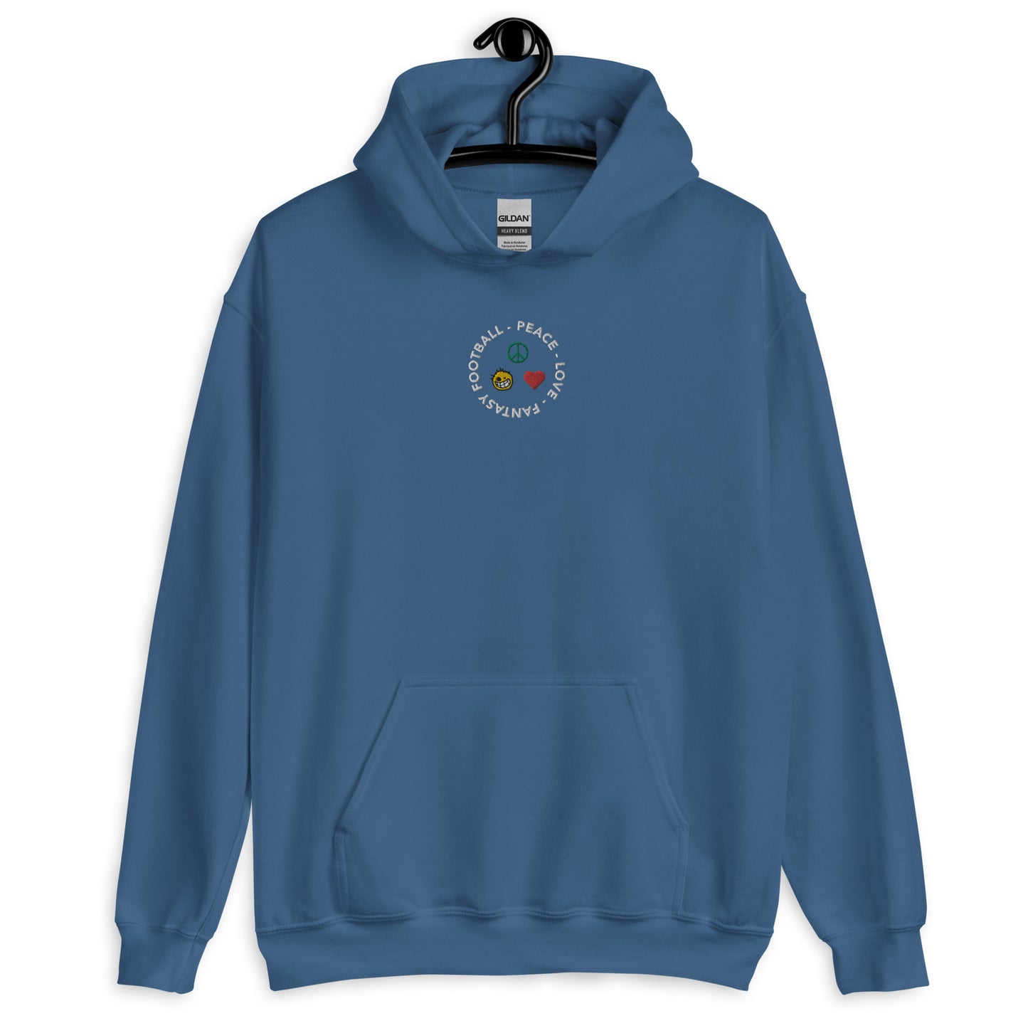 Peace, Love, Fantasy Football Embroidered Hoodie