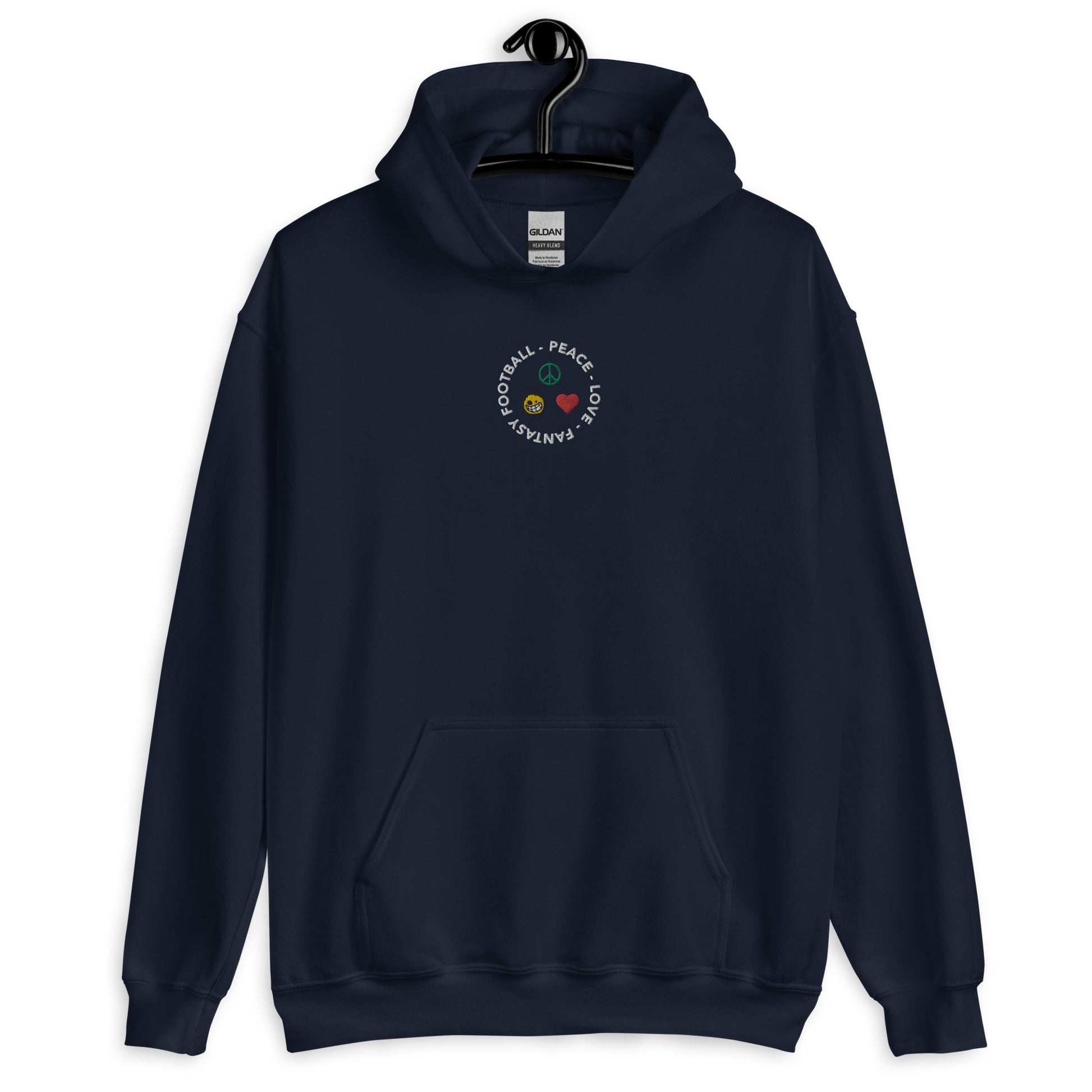 Peace, Love, Fantasy Football Embroidered Hoodie