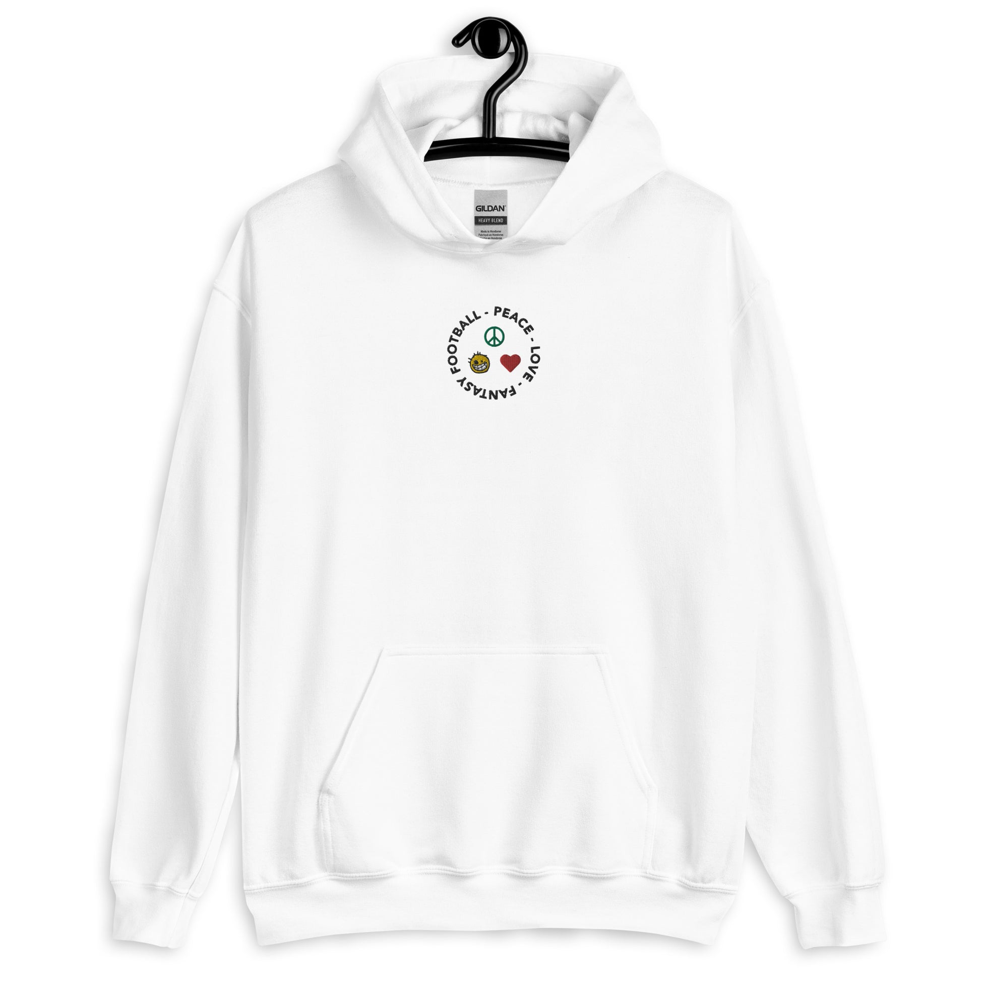 Peace, Love, Fantasy Football Embroidered Hoodie